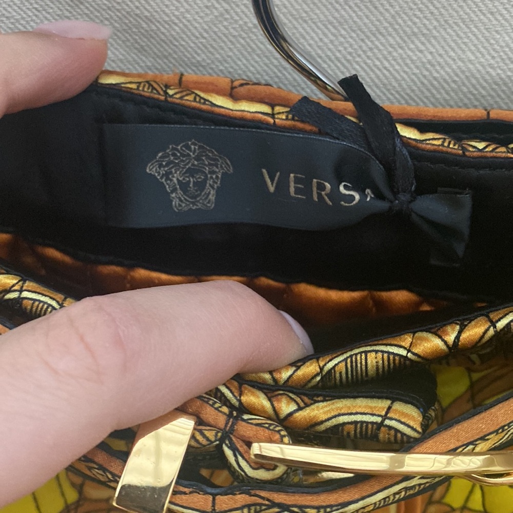 Versace Baroque Print Silk Mini Skirt With A Belt, Size 6 - Picture 8 of 9